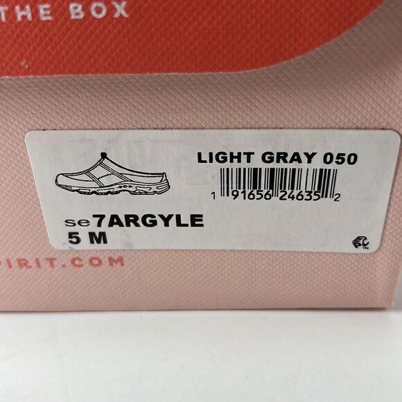 Easy Spirits Argyle Mesh Clogs Light Gray size 5M - Picture 7 of 7